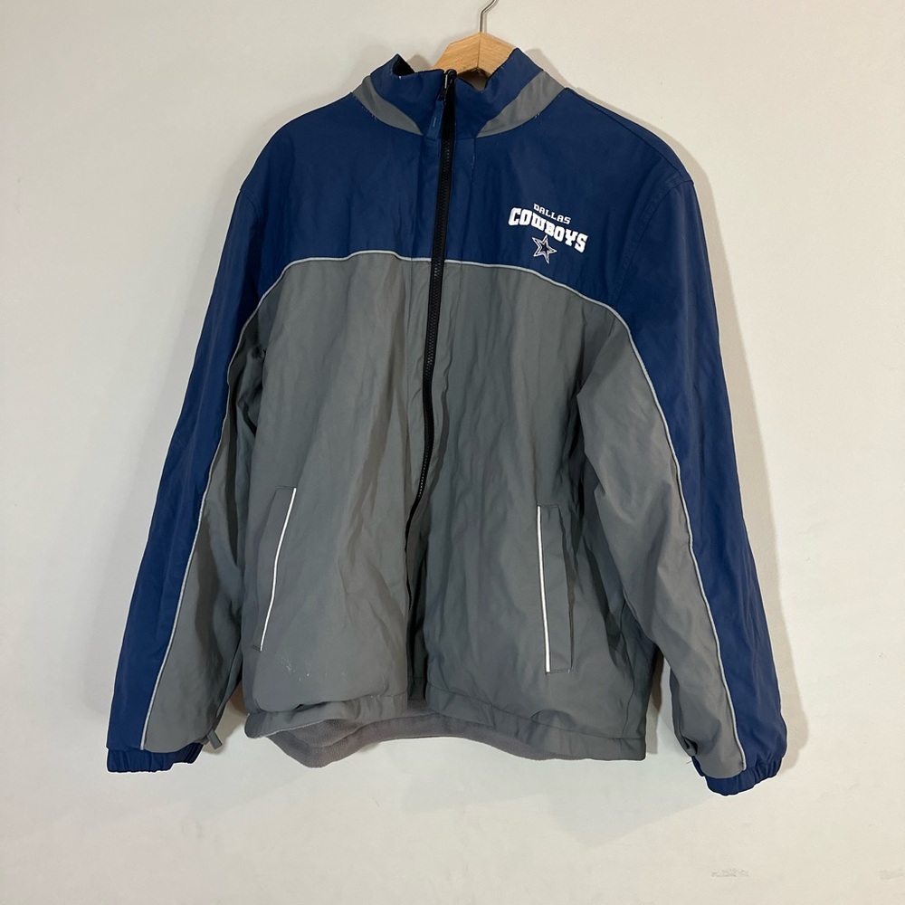 Vintage Dallas Cowboys Reversible Men's XL Jacket Heavy Fleece Warm *READ*